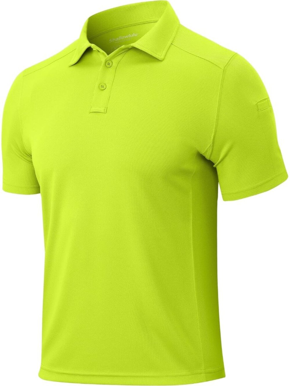 Men’s Lime Green Quick Dry Tactical Polo Shirt Short Sleeve Casual Golf Top